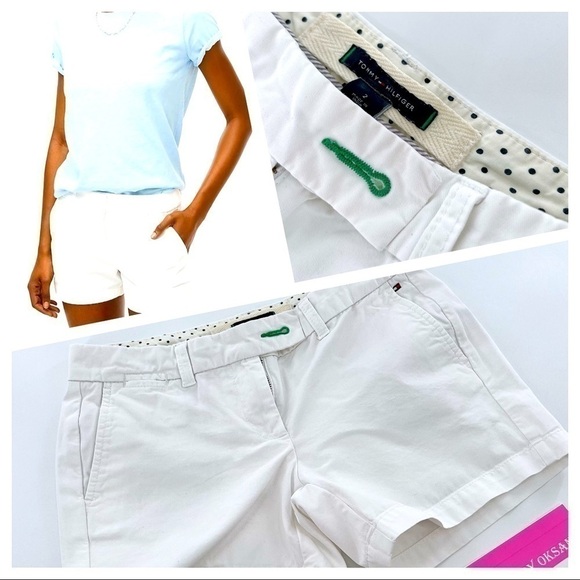 Tommy Hilfiger Women's Chino Short, White 100% Cotton size 2 - Picture 3 of 12